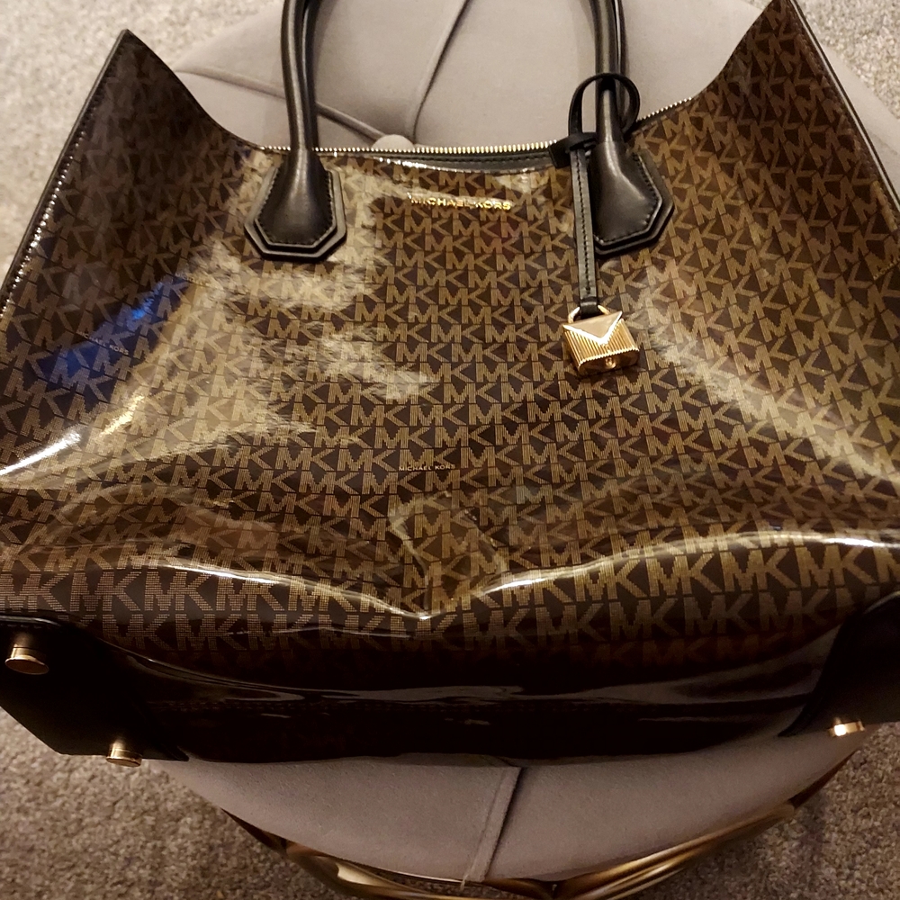 Michael Kors Brown and Black Monogram Tote